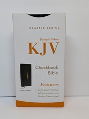 KJV Compact Checkbook Bible Black Bonded Leather Scripture Thomas Nelson NEW