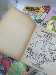 Vintage Lot of 5 DINOSAUR Coloring Books Most Unused But One Has Marks