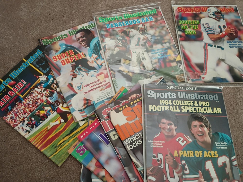 Lot of 10 Vintage DAN MARINO MIAMI DOLPHINS Sports Illustrated Magazines