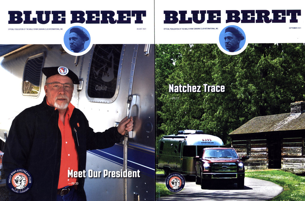 BLUE BERET WALLY BYAM CARAVAN CLUB PUBLICATIONS 2021 AUGUST & SEPTEMBER