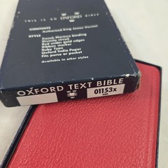 Vintage Pocket Size Oxford KJV TEXT BIBLE 01153x Red Leather Gilt Box