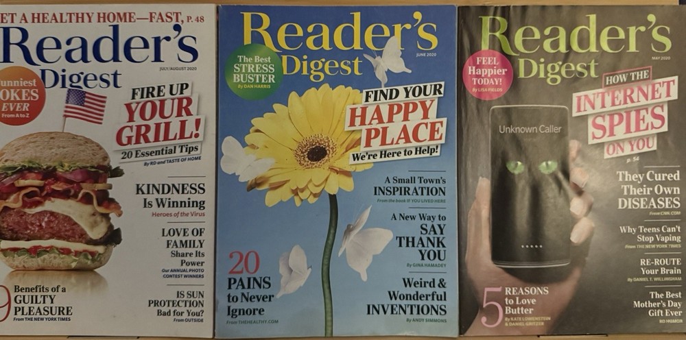 2020 May – August READER’S DIGEST MAGAZINE Vintage History Shorts Comedy