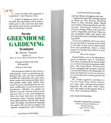 The New Greenhouse Gardening For Everyone HC/DJ 1955