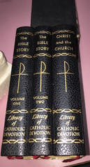 Library of Catholic Devotion 1960 Boxed Set of 3 Books Gold Covers Gilt Edges