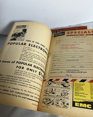 Vtg Popular Electronics Magazine October 1954 1st Issue. Feb 1955 Poor Condition