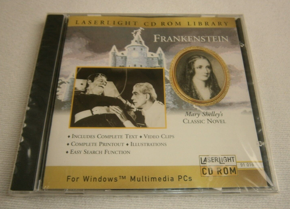 SEALED 1995 FRANKENSTEIN PC/CD-ROM NOVEL VIDEO CLIPS LASERLIGHT LIBRARY HORROR