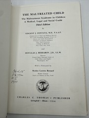 The Maltreated Child 1977 Third Edition Hardcover 156 Pages 1977 Maltreatment