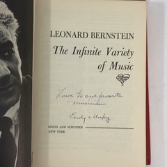 Leonard Bernstein The Infinite Variety of Music 1966 Red Cloth HC Inscribed