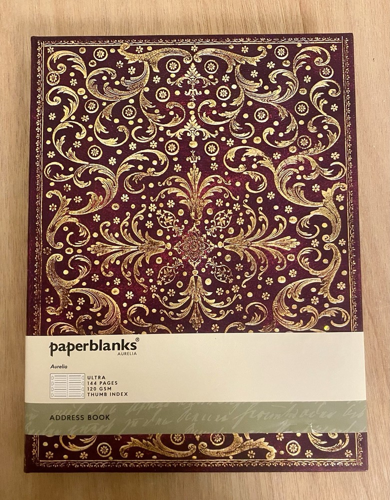 Aurelia Ultra Hardcover Address Book by Paperblanks 144 pages Thumb Index NEW