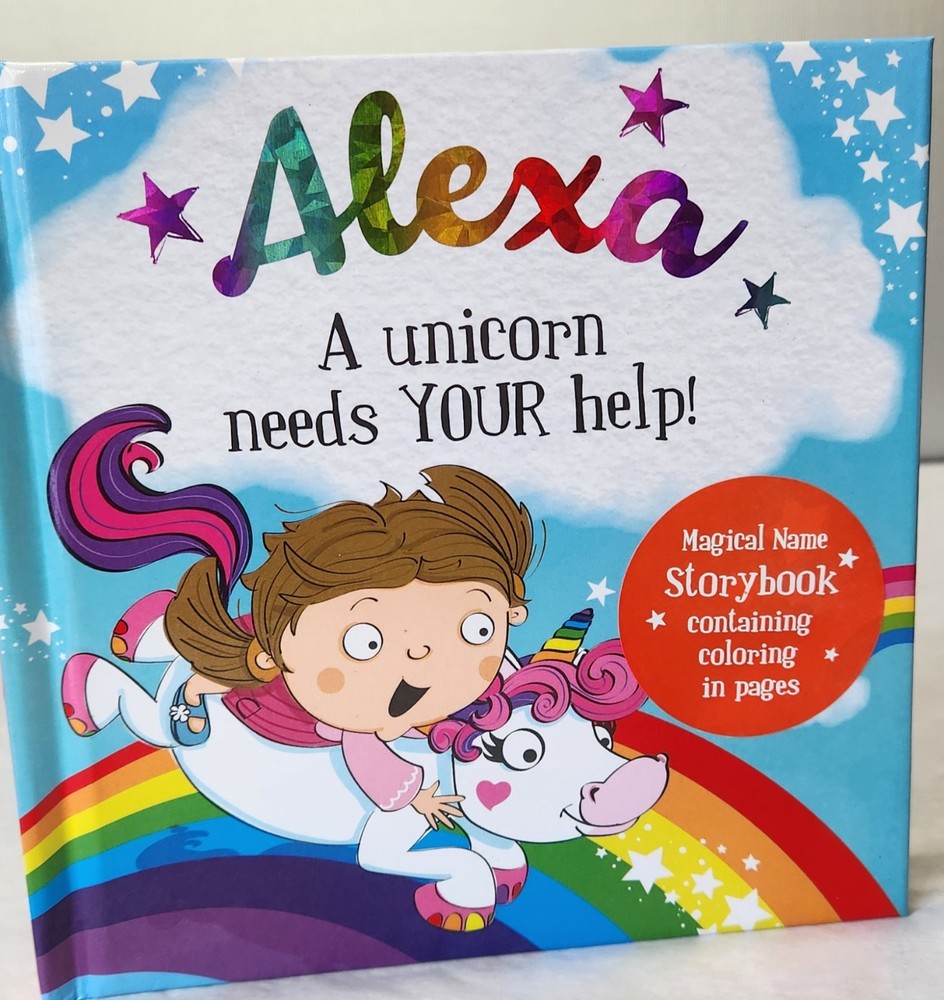 Personalized Unicorn Storybook – „Alexa” – Magical Name Book & Coloring Pages