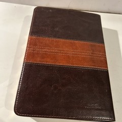 ESV Personal Reference Holy Bible Brown Tan Tru-Tone Single Column Side Ref.