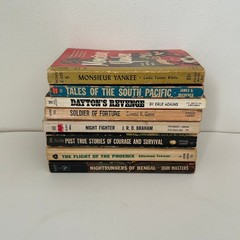 Vtg Pulp Paperback Lot of 8 Mid Century War Adventure Historical Drama 1950s-60s