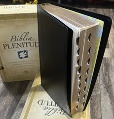 BIBLIA PLENITUD DE ESTUDIO, PIEL FABRICADA NEGRO con INDEX, REINA VALERA 1960
