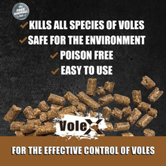 VoleX All Natural Non Toxic Vole Killer Pellets 8oz Safe for Crops Pets