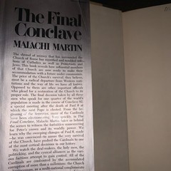 Malachi Martin | The Final Conclave | HC w/ DJ | 1st edition | 1978