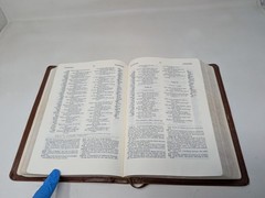 The Ryrie Study Bible NIV Brown Cowhide Leather Red Letter Moody 1986 80s VTG