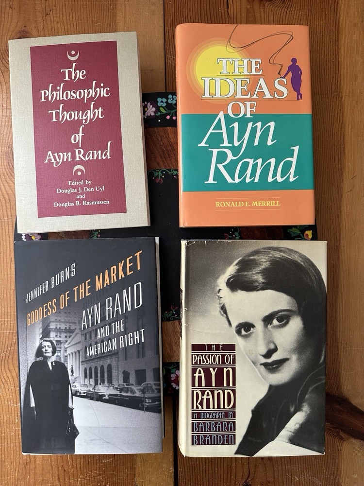 AYN RAND Book Lot of 4 Objectivism Philosophy Hardcover