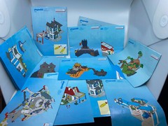 9.5 lbs of Various Playmobil Instruction Manuals & Sticker Sheets Old 1996-2015