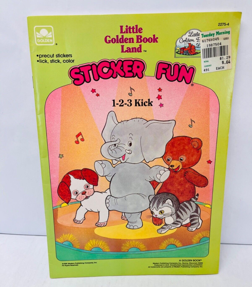 Vintage Little Golden Book Land Sticker Fun Book New Unused 1989 Western BIN 65