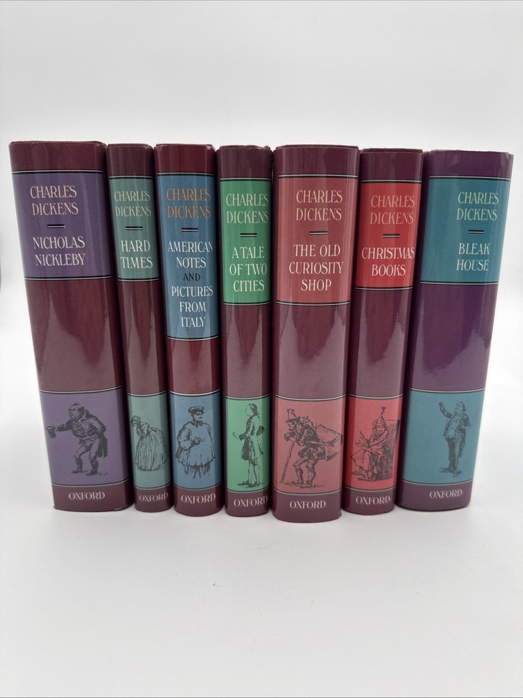 Lot Of 7 Volumes Oxford Illustrated Charles Dickens Volume HC Dustjackets