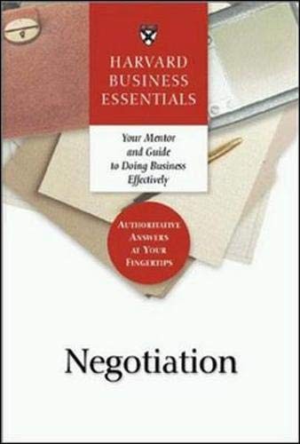 Negotiation (Harvard Business Essentials Series) by Not Available (NA)