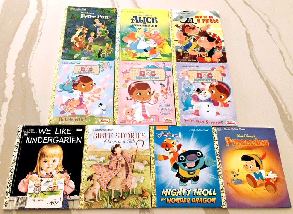 Little Golden Books – Lot of 10 mixed titles VG-LN Western Publishing
