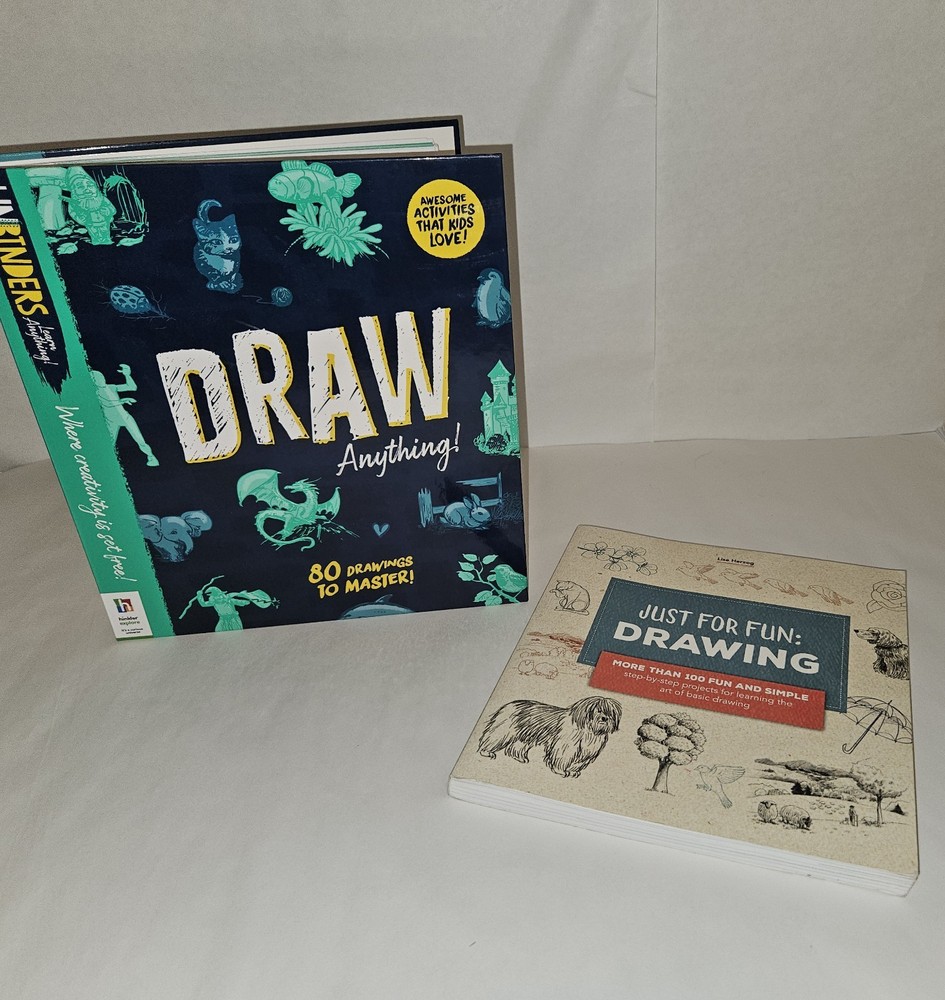 2 Drawing Books: Fantasy And Realism, People, Plants, Animals, Dragons, And More