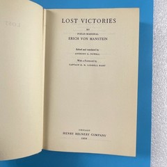 Lost Victories by Erich von Manstein – Henry Regnery 1958 HC/DJ 1st American Ed