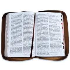Biblia Letra Grande 12 puntos RV1960 imit piel cafe aguila con indice y cierre