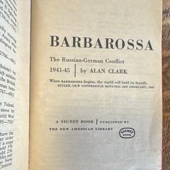 Signet Barbarossa: Russian-German Conflict 1941-45 Alan Clark PB 1966 Illus