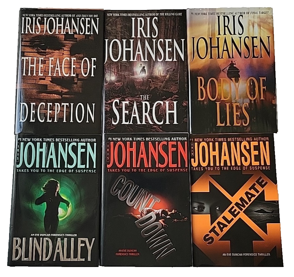 Lot of 6, Iris Johansen, Eve Duncan Series, 1, 3-7, HCDJ, 1st editions