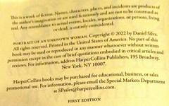 2002 Portrait of an Unknown Woman by Daniel Silva SIGNED First Edition H/C Book