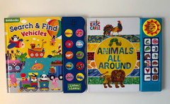 Two Sound Books Animals All Around & Search and Find Vehicles
