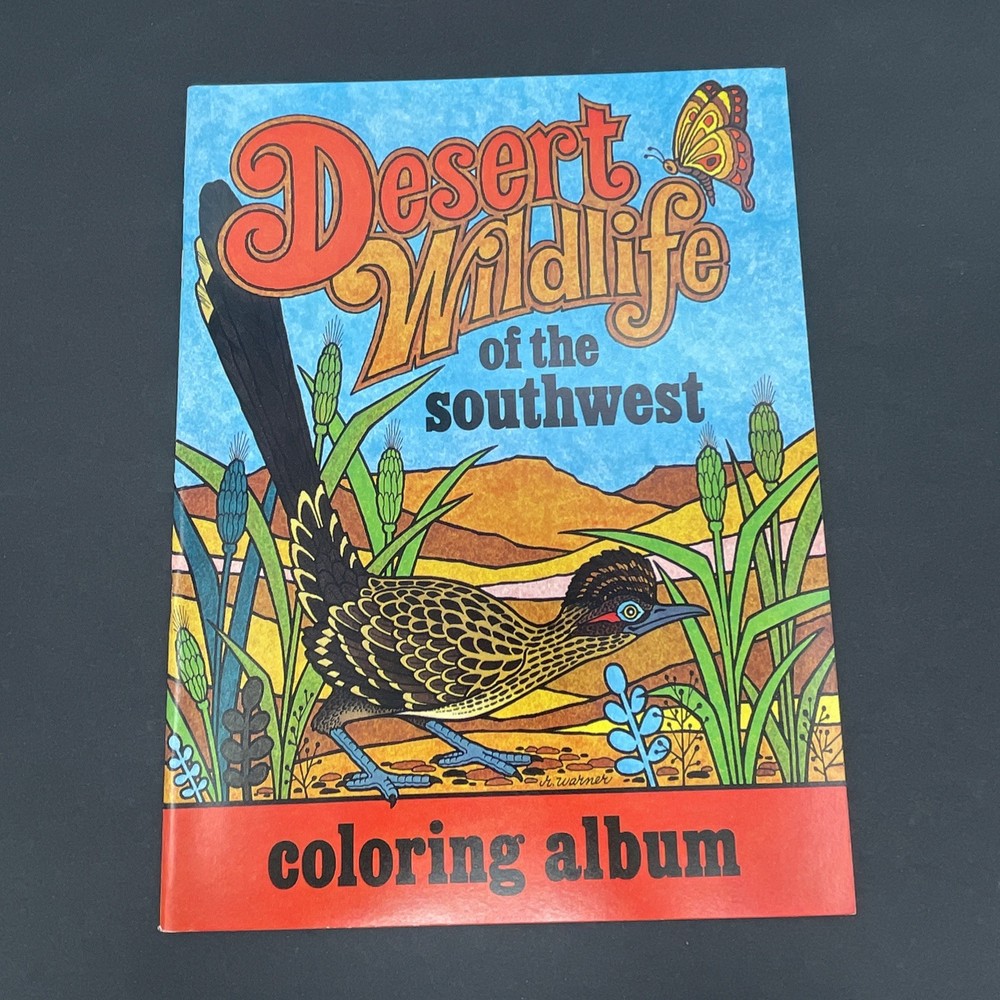 Desert Wildlife of the Southwest Coloring Album Book 1974 Rita Warner Deer Fox