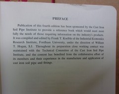 Cast Iron Soil Pipe and Fittings Handbook-270 pages-paperback–1972 4th printing