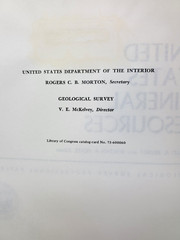 1973 Unites States Mineral Resources Geological Survey Paper 820 1st Edition