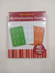 Multiplication Flashcards Write & Wipe 40 Cards with Dry Erase Pen Learning