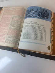 The Holy Bible 1950 Golden Book Thumb Leather Binding Leonard Mounteney KJV VTG