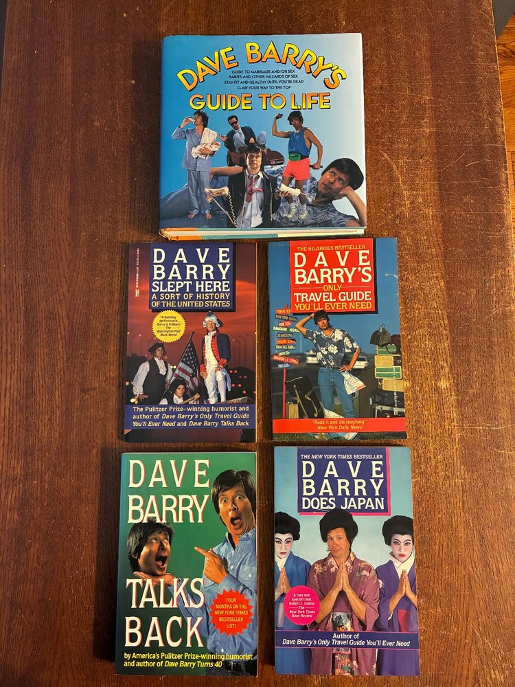 Mixed Lot of Dave Barry Books – 5 Different Titles (1 HC 4 Soft Cover) Humor VG+