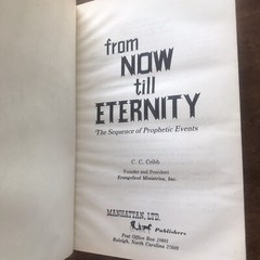 From Now Till Eternity Bible Prophecy Christianity 1976 Signed CC Cribb HC DJ