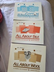 All About Wool /Cotten /Silk by Julie Parker Paperback 3 Book Set All SwatchesVG