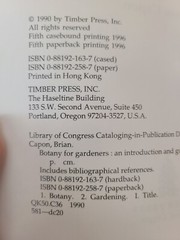 Botany for Gardeners: an Introduction an… by Capon, Brian Paperback / softback