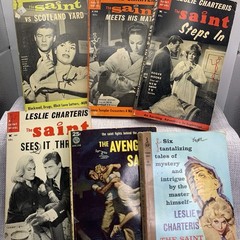 The Saint 6 book lot by Leslie Chartering Vintage 1930s 40s 60s Paperbacks