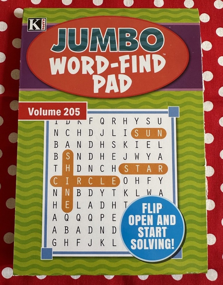 Kappa Jumbo Word -Find Pad Volume 205 Flip Open And Start Solving! Brand New