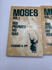 Moses 1975 Vol 1-2 Paperback Book Lot Theodore Epp Back Bible Broadcast C5