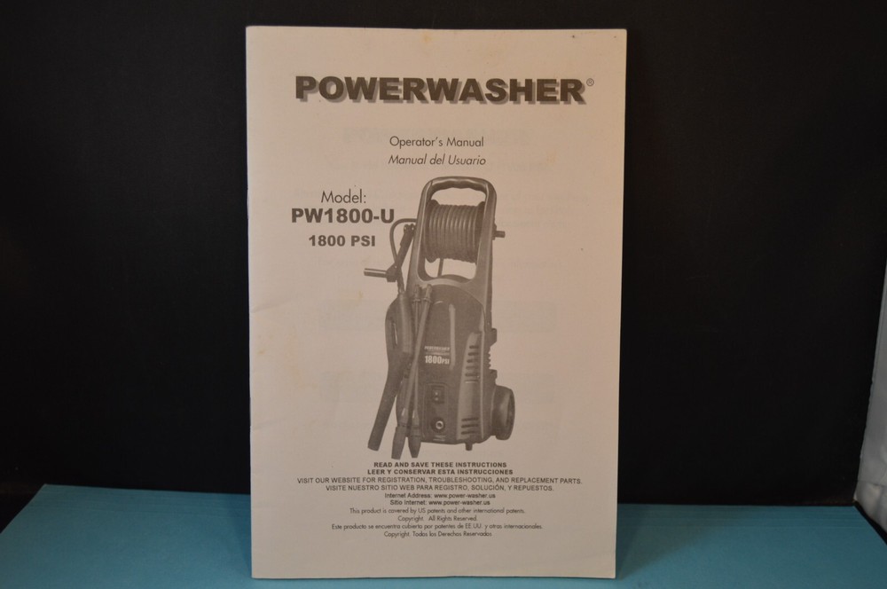 POWERWASHER Model PW1800-U „OPERATOR’S MANUAL” 1800 PSI 26 Pages INSTRUCTIONS