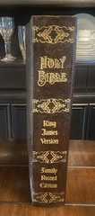 Vintage 1970 Lg.King James Version Red Letter Bible-Gold Gild Faux Leather Bound