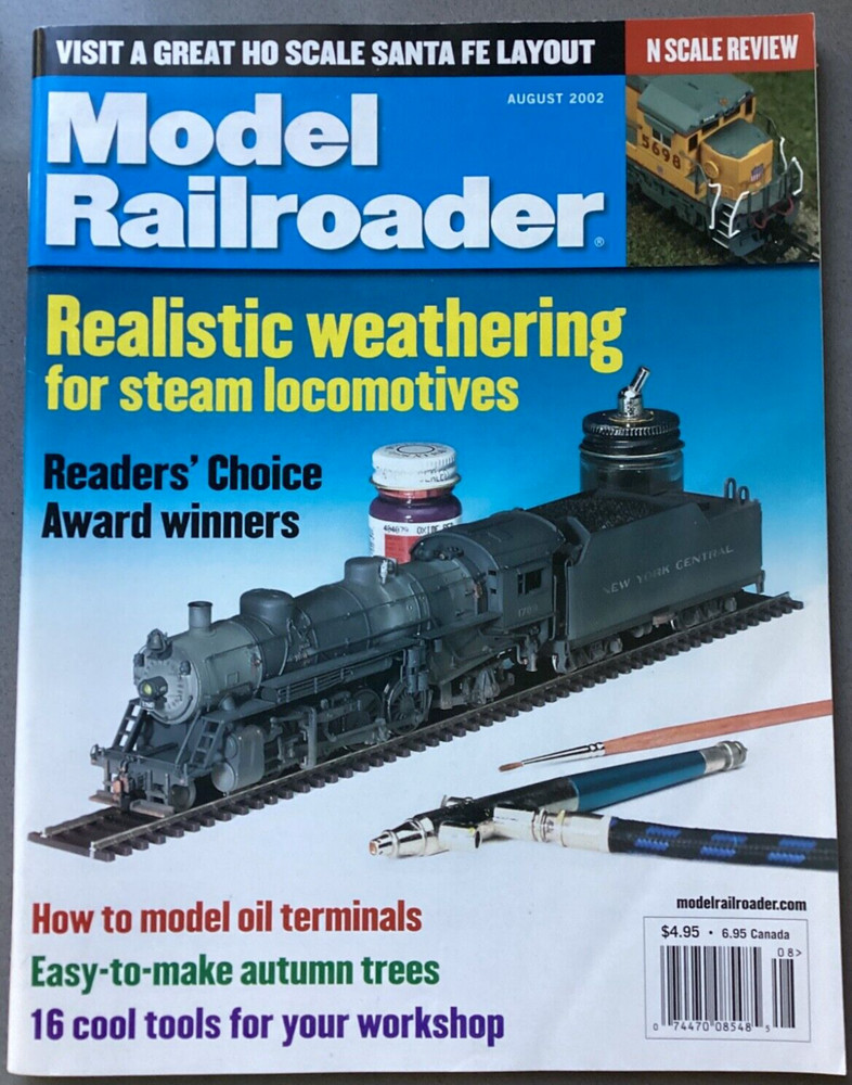 Model Railroader HO Scale Santa Fe Layout Realistic Weathering Steam August 2002