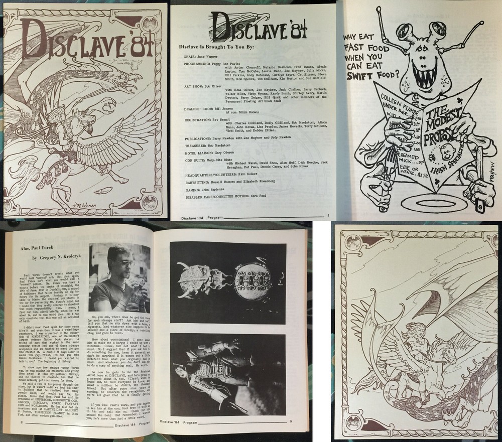 SCIENCE FICTION FANZINE DISCLAVE 1984 Sci-Fi Convention Connie Willis Paul Yurek