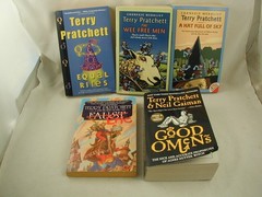 Terry Pratchett 5 Books 4 Discworld Equal Rites + Good Omens Humorous Fantasy